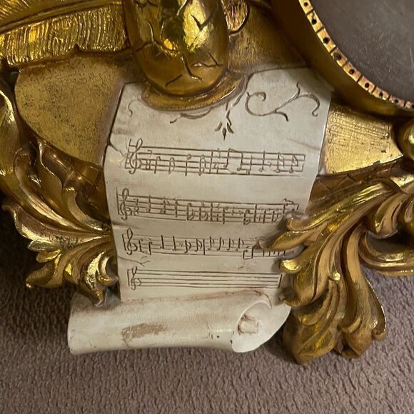 1971 SYROCO #7236 Music Theme Fruit Wall Hanging Plaque Vintage Mandolin Harp - Picture 2 of 5